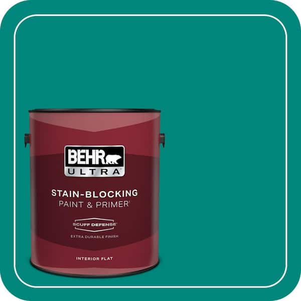 BEHR ULTRA 1 gal. #P450-7 Mystic Turquoise Extra Durable Flat Interior Paint & Primer