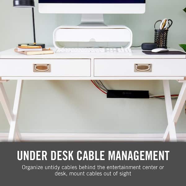 EVEO Cable Management Under Desk Kit - Under Desk Cable Management Cord  Cover, Cable Hider Cord Management Under Desk Cable Organizer Easy to  Install