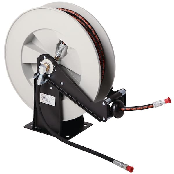 Liquidynamics 1/4 in. x 50 ft. Steel Spring Rewind Grease Hose Reel  43102-50G - The Home Depot