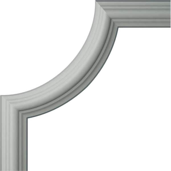 Ekena Millwork 5-7/8 in. x 1/2 in. x 5-7/8 in. Urethane Bradford Smooth Panel Moulding Corner (Matches Moulding PML01X01BR)