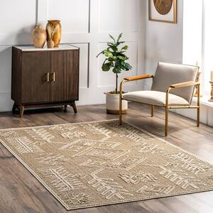 Theresa Textured Southwestern Beige 8 ft. x 10 ft. Transitional Area Rug