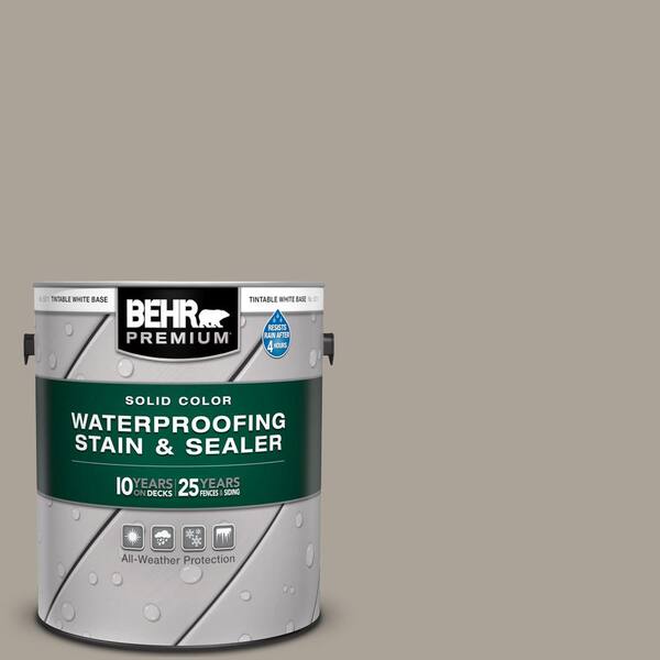 BEHR PREMIUM 1 gal. #ECC-18-1 Quail Ridge Solid Color Waterproofing  Exterior Wood Stain and Sealer 501101 - The Home Depot