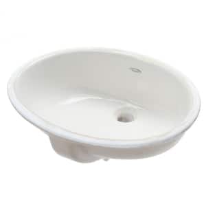 Ovalyn Undermount Bathroom Vessel Sink in White