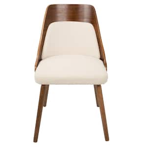 Anabelle Mid-Century Walnut and Cream Modern Dining Chair
