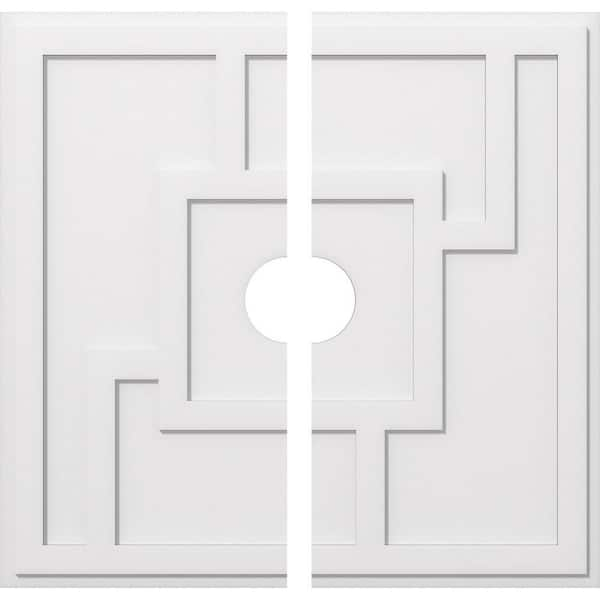 Ekena Millwork 1 in. P X 14 in. C X 40 in. OD X 6 in. ID Knox Architectural Grade PVC Contemporary Ceiling Medallion, Two Piece