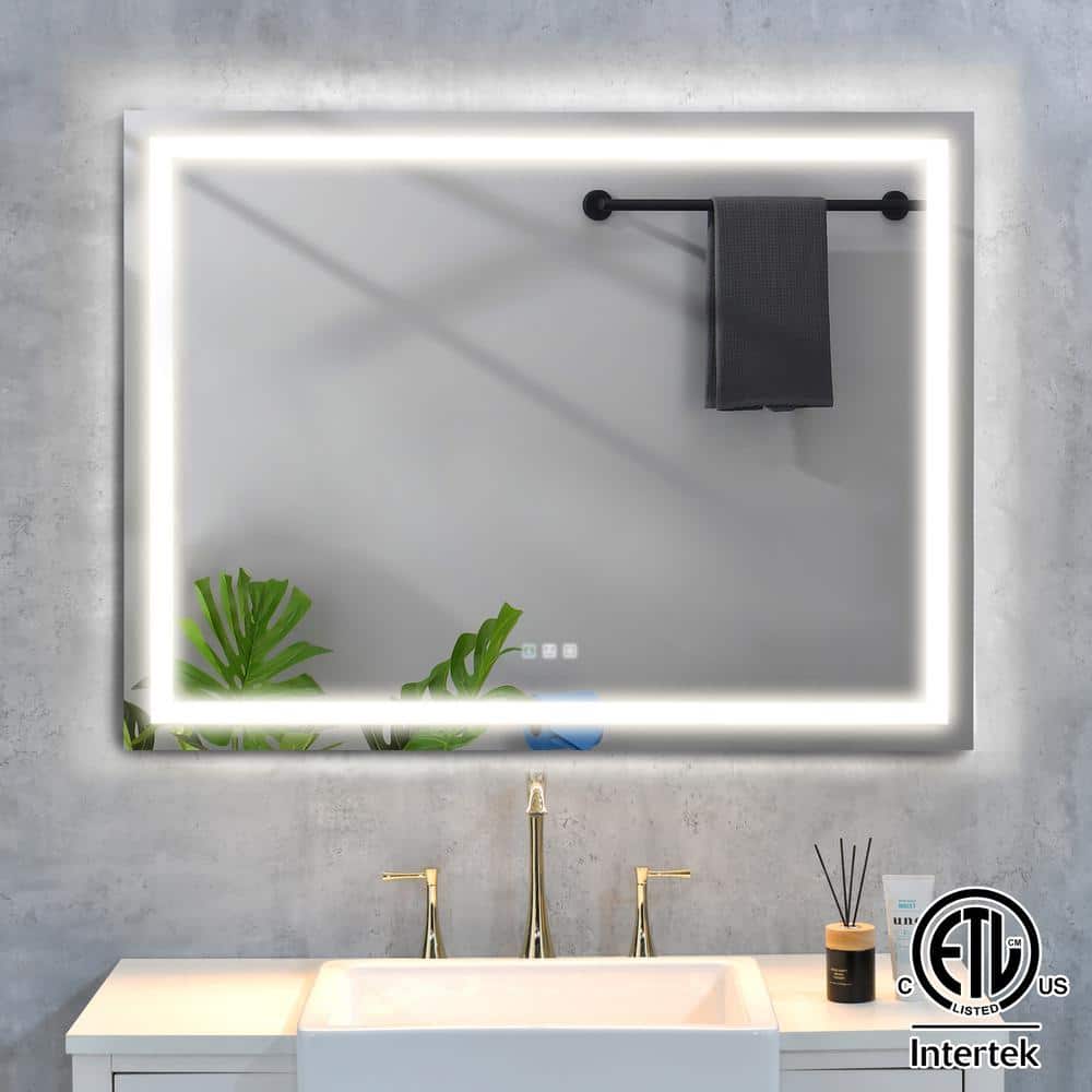 EAKYHOM Classic 48 in. W x 36 in. H Large Rectangular Frameless Anti