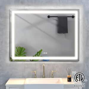 Classic 48 in. W x 36 in. H Large Rectangular Frameless Anti-Fog LED Light Wall Bathroom Vanity Mirror Front Light