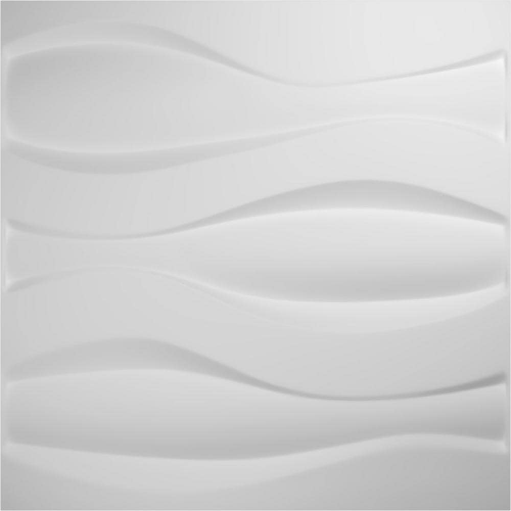 White Textured PVC 3D Decorative Wall Panels, 20-Pack