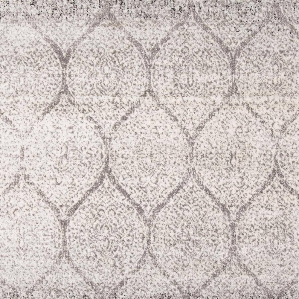 Elegant Gray & Ivory Synthetic 4' x 6' Hand-Knotted Area Rug