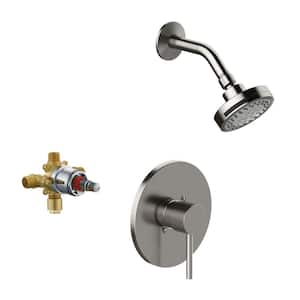 Eastport II Single-Handle 1-Spray Round Shower Faucet Trim Kit in Satin Nickel (Valve Included)