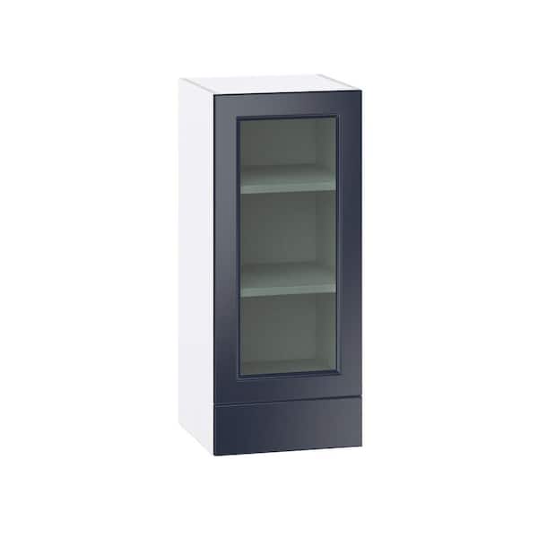 J COLLECTION Devon Painted Blue Assembled Base Kitchen Cabinet Open Shelf 9 in. W x 30 in. H x 14 in. D