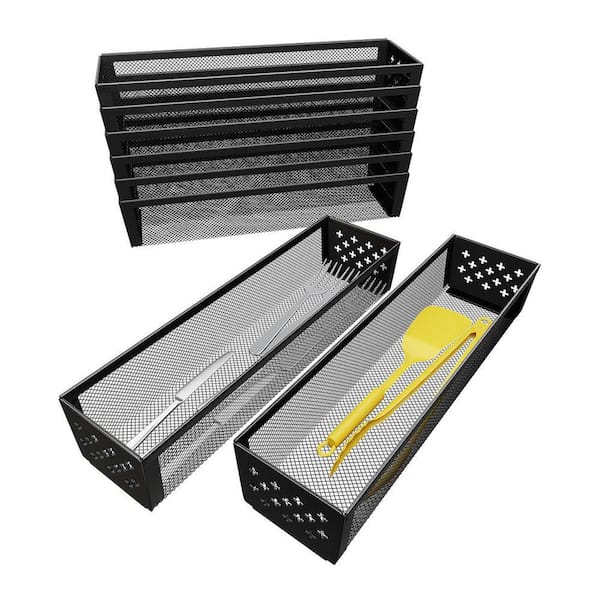 8-Knife In-Drawer Steel Mesh Knife Storage with Non-Slip Feet, Flexible Combination, Utensil Organizer Tray