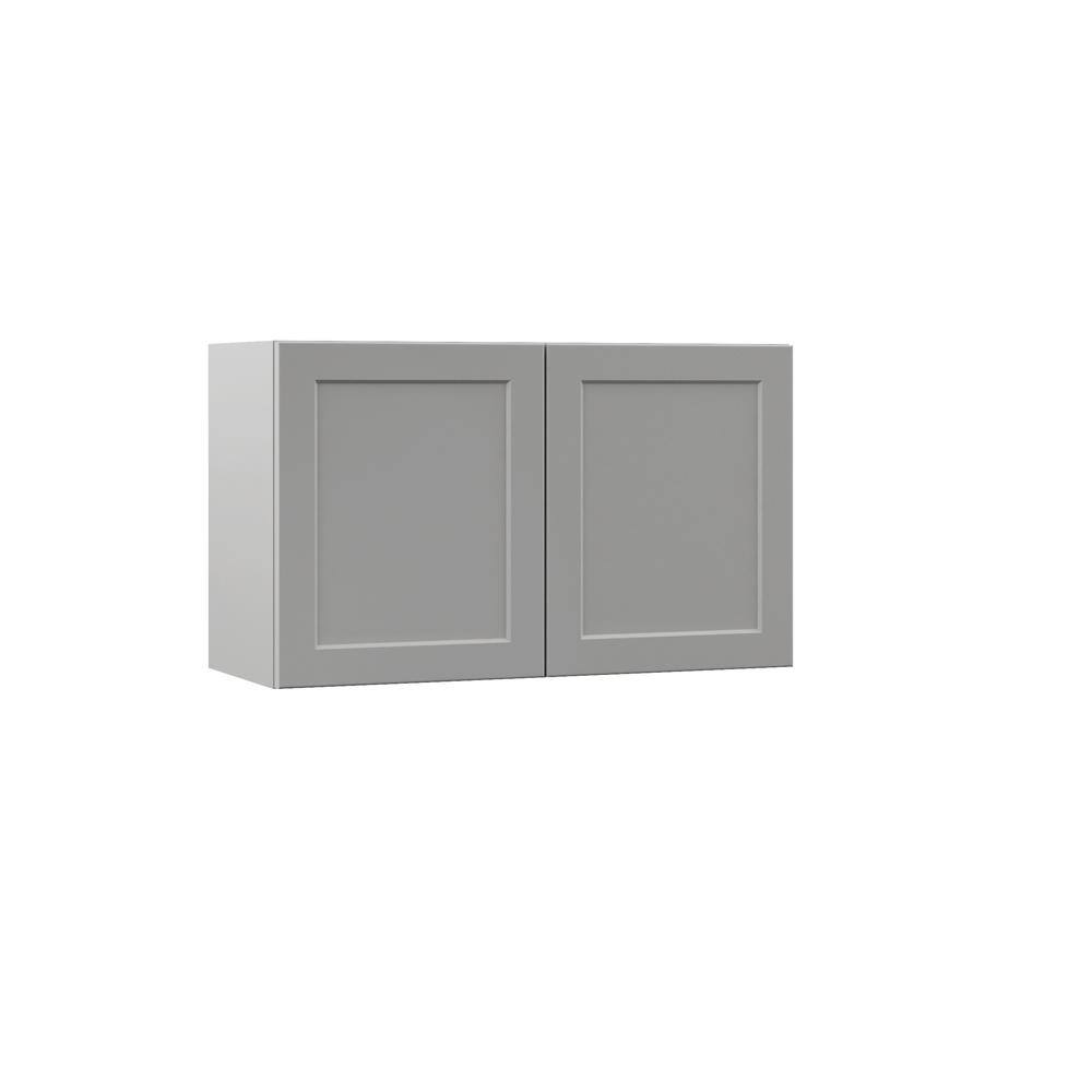 Designer Series Melvern 30 in. W x 12 in. D x 18 in. H Assembled Shaker Wall Bridge Kitchen Cabinet in Heron Gray price history on PriceWatchPro