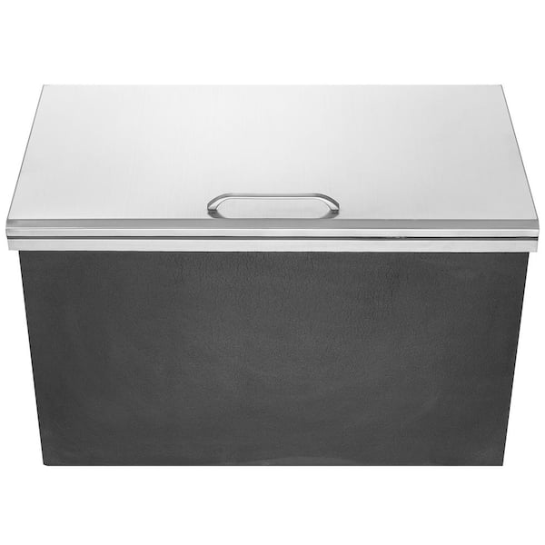 SVOPES 24 L x 20 W x 15 in. H Stainless Steel Drop-in Ice Chest, 40 qt. Commercial Ice Cooler with Hinged Cover