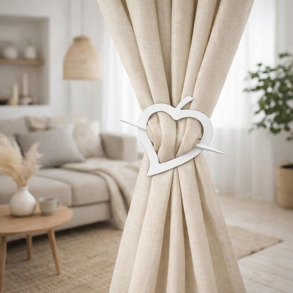 Fjord Old Paint Wood Heart Curtain Tie Back