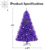 Angeles Home 7 ft. Purple Pre-Lit Halloween Tree Artificial Christmas Tree with Orange Lights and Pumpkin Ornaments