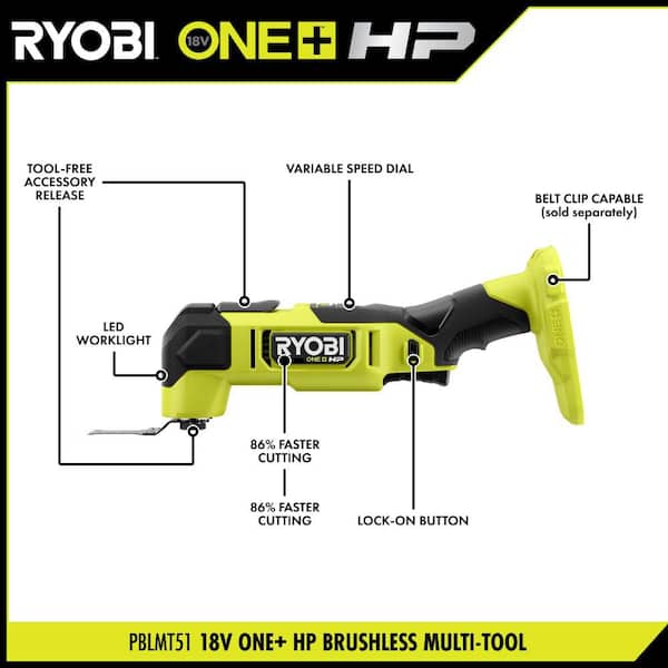 RYOBI - ONE+ HP 18V Brushless Cordless Oscillating Multi-Tool (Tool Only)