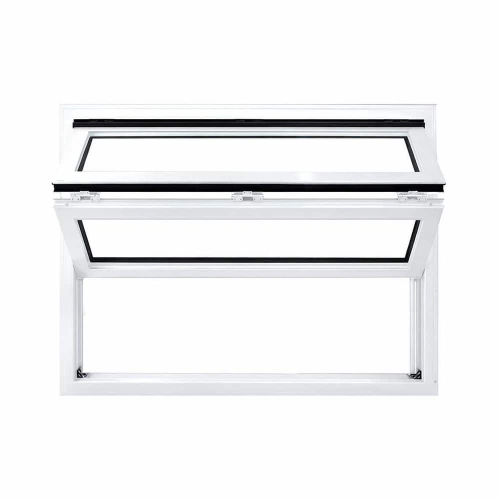 ◆タチカワ◆アルミブラインド◆W128×H198◆O-2511BL2◆ TEZA DOORS 59.5 in. x 41.5 in. Awning White Tempered Fold-Up