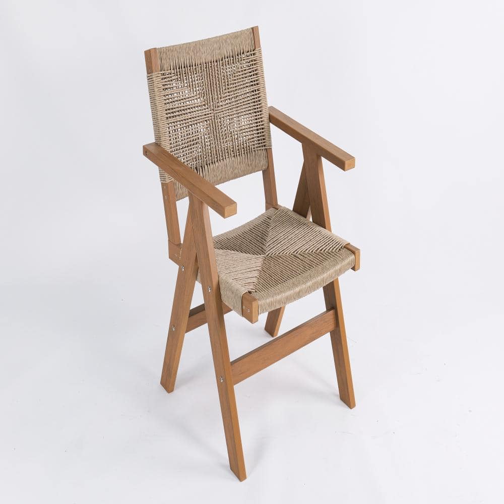 2-Piece Teak HIPS Outdoor Dining Chair with Woven Rope Seat and Back price history on PriceWatchPro