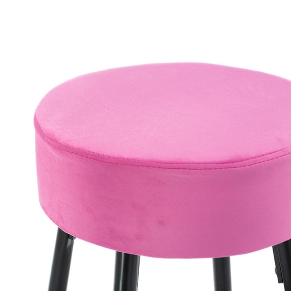 Fuchsia Pink Velvet Foot Stool