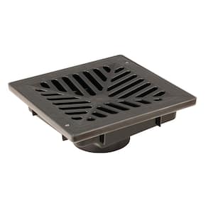 9 in. x 9 in. Vortex Catch Basin Complete with Black Concave Grate