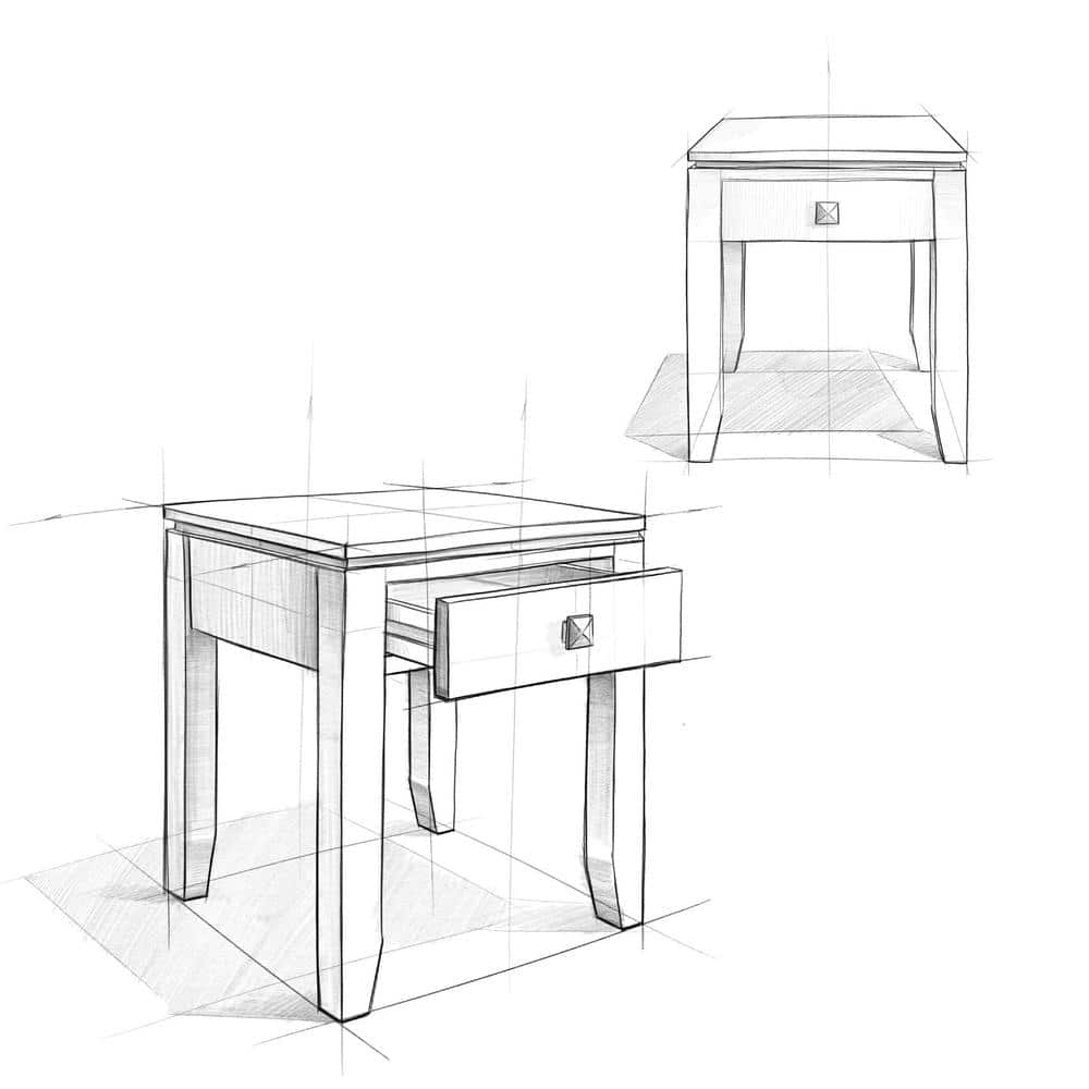 Cosmopolitan Compact Mahogany End Table with Storage Drawer
