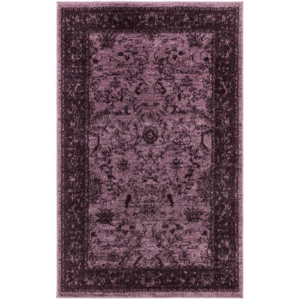 Unique Loom La Jolla Floral Violet 3' 3 x 5' 3 Area Rug