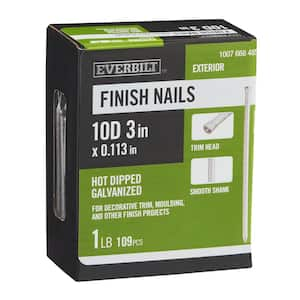 3 in. x 10D Hot Dipped Galvanized Non-Collated Finishing/Casing Nails 1 lb. (109-Count)