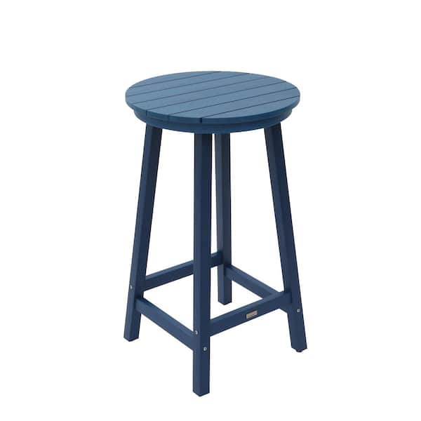 Mondawe Navy Blue HIPS Plastic Bar Height Outdoor Bistro Table Patio Dining Side Table