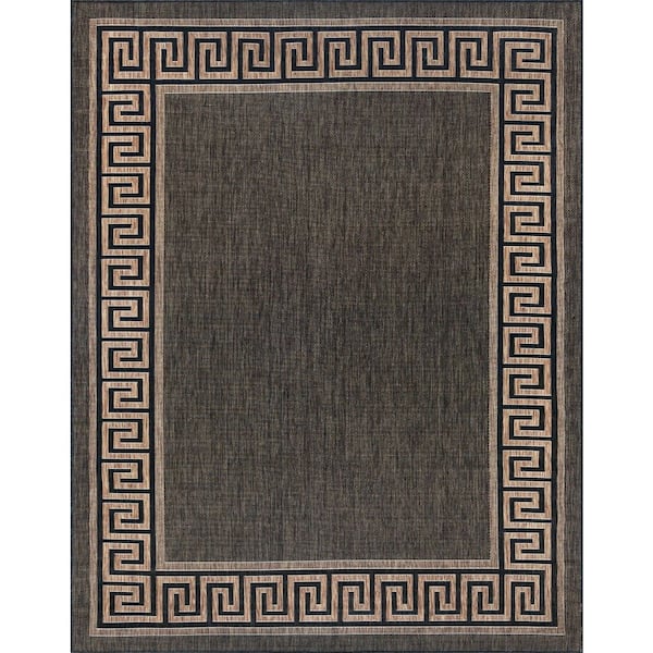 Eco Greek Key Gold 5 ft. x 8 ft. Indoor/Outdoor Area Rug