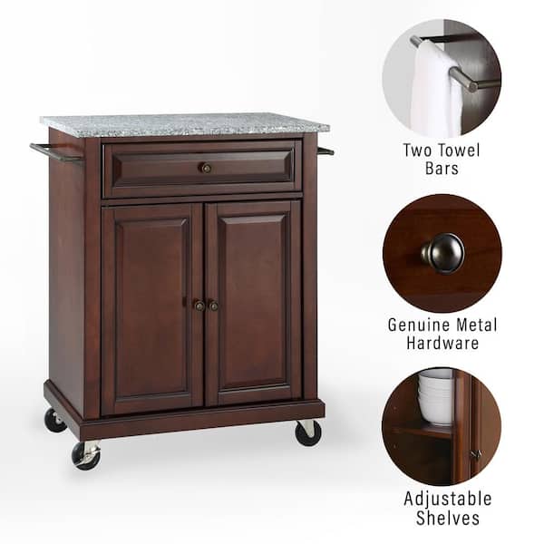 Crosley Furniture Brown Composite Base with Stainless Steel Metal Top Kitchen Cart (18-in x 28-in x 36-in)