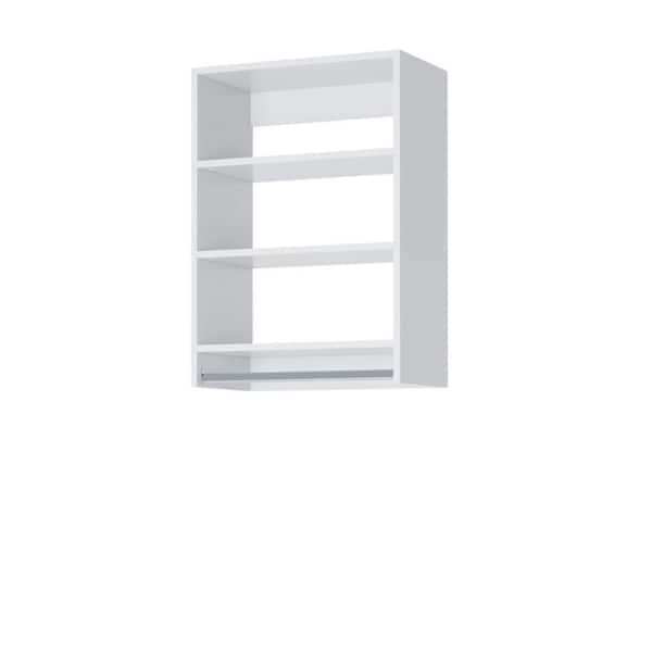 Vista Collection 21 in. W-21 in. W White Closet Kit Medium Hanging Wall Mounted 4-Shelf Wood Closet System