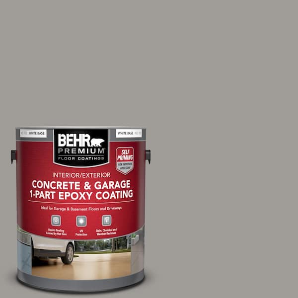 BEHR PREMIUM 1 gal. #BNC-17 Casual Gray Self-Priming 1-Part Epoxy Satin Interior/Exterior Concrete and Garage Floor Paint