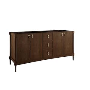 Kinnsden 71.3 in. W x 23.1 in. D x 34.8 in. H Double Bath Vanity Cabinet without Top in Sable Oak
