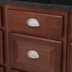 Sea Grass 3 in (76 mm) Satin Nickel Cabinet Cup Pull
