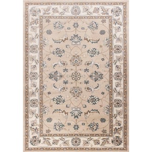 Sabina Beige/Ivory 5 ft. x 8 ft. Floral and Traditional Area Rug