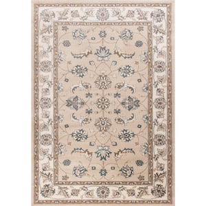 Sabina Beige/Ivory 8 ft. x 10 ft. Floral & Traditional Area Rug