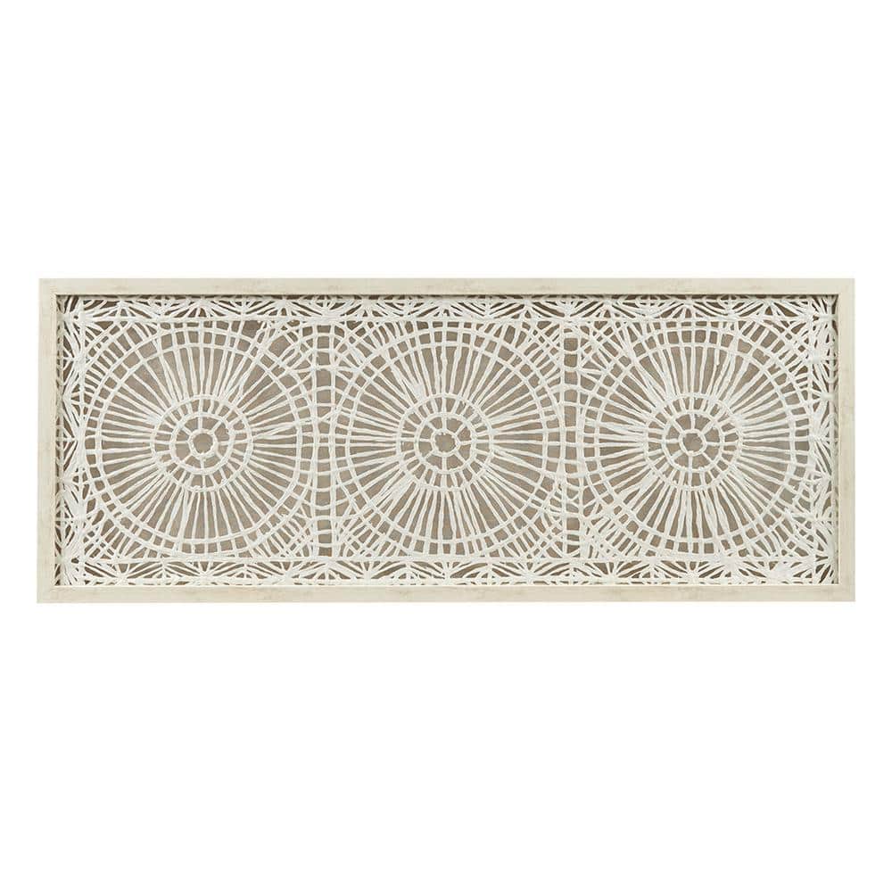39.5 in. W x 15.75 in. H White MDF Framed Handcrafted Wall Art-A Perfect Bl