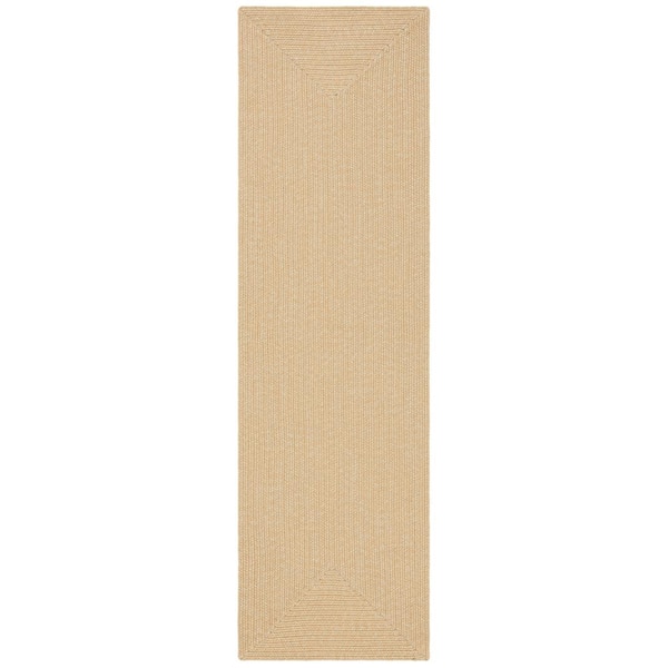 SAFAVIEH Braided Beige Tan 2 ft. x 4 ft. Solid Color Gradient Area Rug