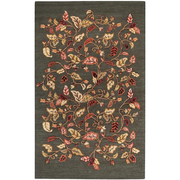 SAFAVIEH Martha Stewart Francesca Black 4 ft. x 6 ft. Floral Area Rug