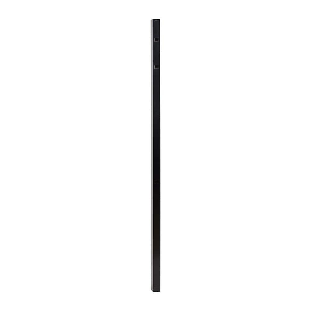 Gloss Black Aluminum 6-ft Privacy Gate Fence Post