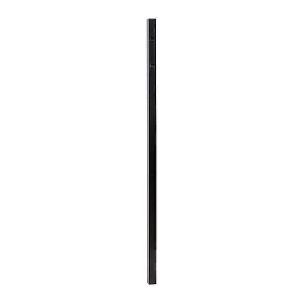 Athens 2 in. x 2 in. x 6 ft. Gloss Black Aluminum Pressed Spear Fence Gate Post
