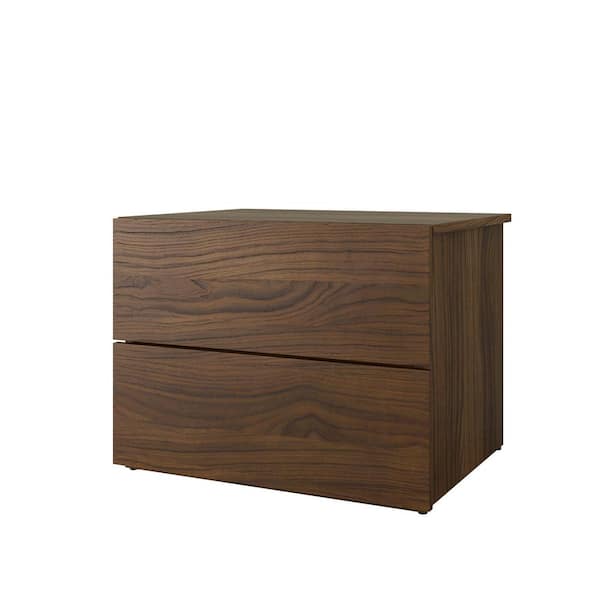 Nexera Arizona 2 Drawer Walnut Nightstand 23.75 in. W x 18 in. H x 18.75 in. D