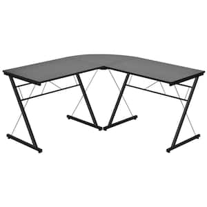 59 in. L-Shaped Black Computer Table