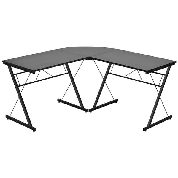 Costway 59 in. L-Shaped Black Computer Table