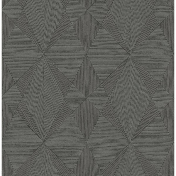 A-Street Prints Intrinsic Dark Grey Geometric Wood Paper Strippable Wallpaper (Covers 56.4 sq. ft.)