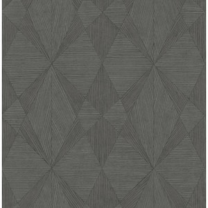 Intrinsic Dark Grey Geometric Wood Dark Grey Wallpaper Sample