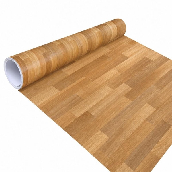 15.7 in. W x 393 in. D x 0.2 in. H Decorative PVC End Panel, Brown Wood Grain Self-Adhesive Cabinet Cover