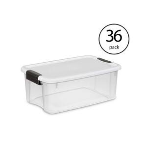 tote box plastic storage 6 pack bin organizer stackable container lid sterilite
