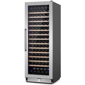23.54 in Single Zone Cellar Cooling Unit in Silver 154-Bottles 2-Shapes of Handles Removable Shelves-Stainless Steel